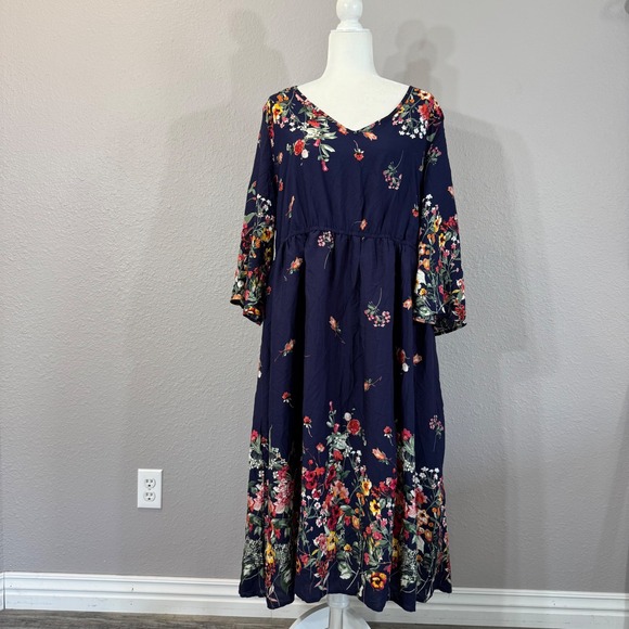 BloomChic Dresses & Skirts - BloomChic Navy Floral Maxi Dress with Multicolor Blooms